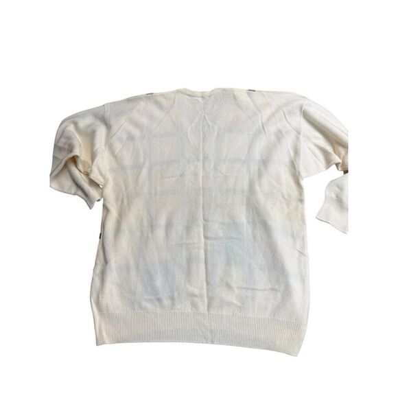 Burberrys Vintage Men’s XL Sweater 100% Lambswool Geometric Checkered Pullover - Picture 4 of 10